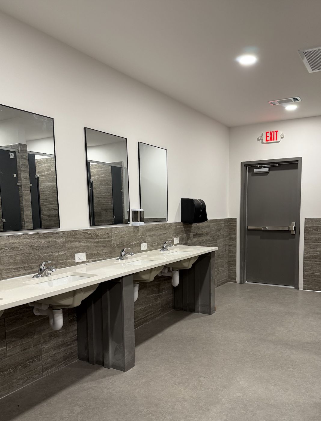 Bright, clean bath house interior